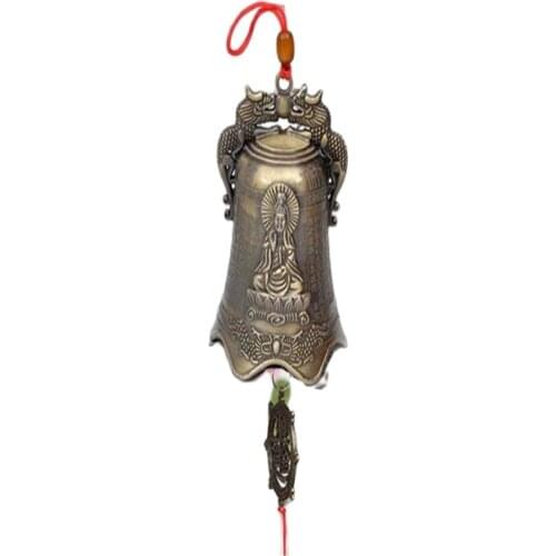 Bronze bell decorated with three clear instrument amulets