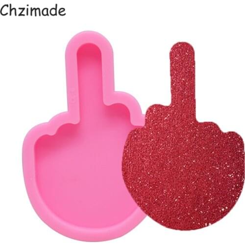 Chzimade Middle Finger Silicone Polymer Clay Mold Fondant Art Decoration Clay Modeling Moulds