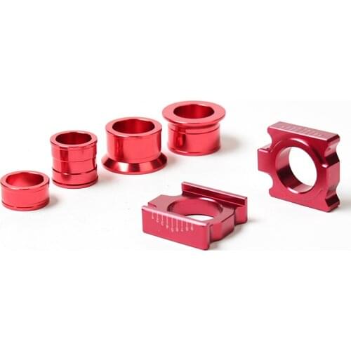 CNC Aluminum Rear Chain Adjuster Axle blocks with wheel busher Spacer sleeve and Brake clevis for CR125 CRF 250X 450R Dirt bike