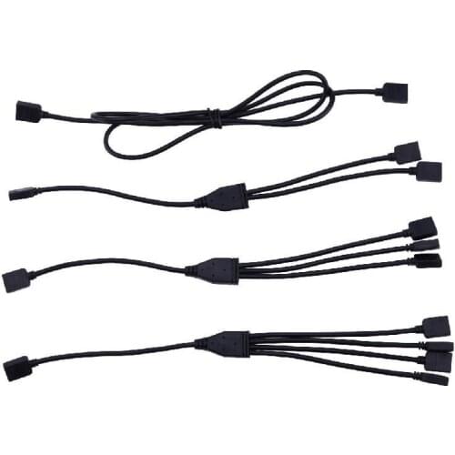 RGB Extend Cable 1 to 1/2/3/4 Splitter Female Connectors for 4 pin 12 V SMD 3528 5050 RGB LED Flexible Strip Lamp Ruban 10pcs