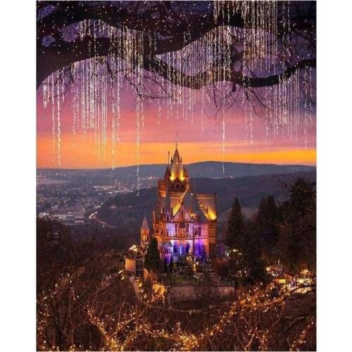 DIY Diamond Painting Cross Stitch Castle scenery Resin Needlework Home Decor Full Rhinestone Mosaic 5D Diamond Embroidery