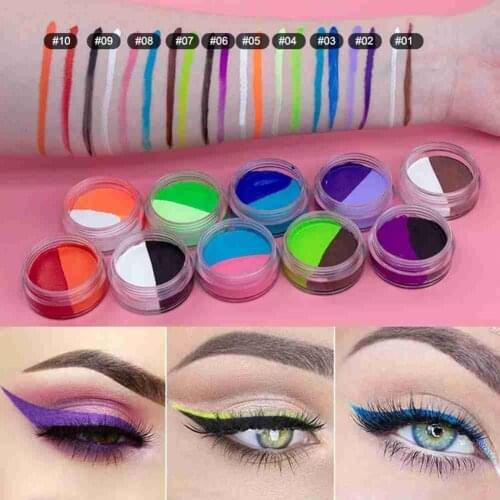 10g Fluorescent Face Painting Rainbow Cake Eyeliner Two Colors Neon Halloween Holiday Party Move Ment Sports Supplies