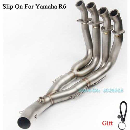 YZF-R6 Connector Front Link Pipe Slip On For YZF R6 YZFR6 2006- 2014 Motorcycle Modified Exhaust Muffler Escape Pipe Header Pipe