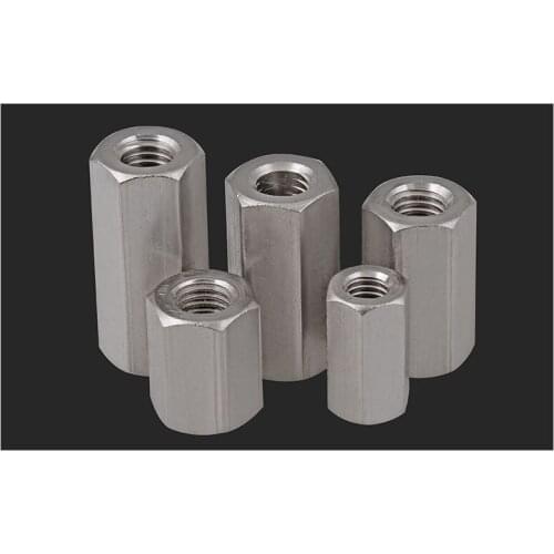 GB56 304 stainless steel extended nut hexagon nut M5 M6 M8 M10 M12 M16 M20 M24 nut double head square screw connection nut joint