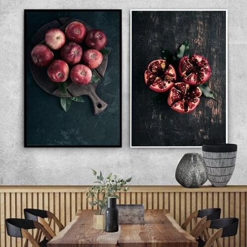 Food Kitchen Poster Wall Art Canvas Print Blueberry Fruit Dessert Painting Decorative Picture Modern Dining Room Decoration
