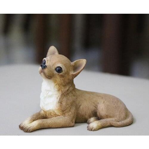 Mini Chihuahua Dog Model Car Decoration Resin Crafts Collection Gifts Gifts Decoration Creative Home Decor Crafts Ornaments