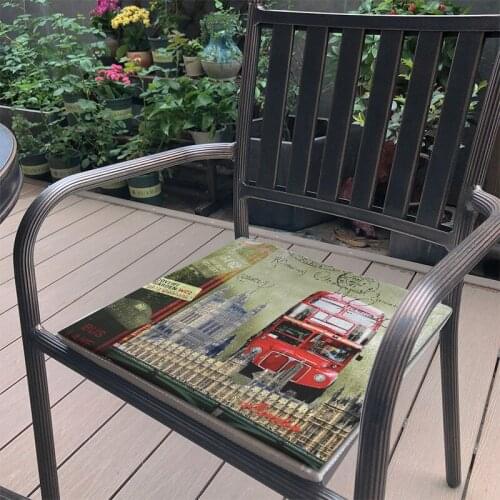 New Year chair Cushion linen Retro flowers and birds characters landscape non-slip soft and Chair mat Cushions carpet