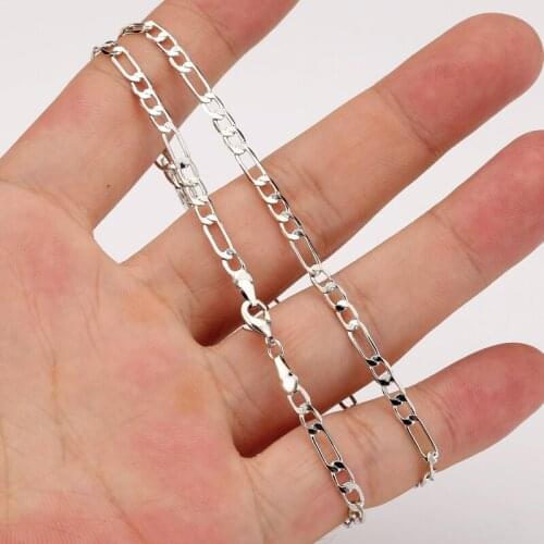 JHplated Ethiopia Necklace 3.5mm women / men silver chain jewelry African women chain Arabia