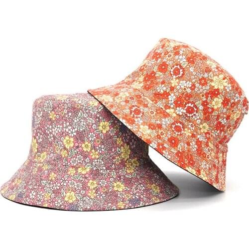 2021 New Floral Bucket Hat Femme Panama Hats for Women Fisherman Cap Sun Caps Summer Muts Gorro Sombreros De Mujer Chapeau