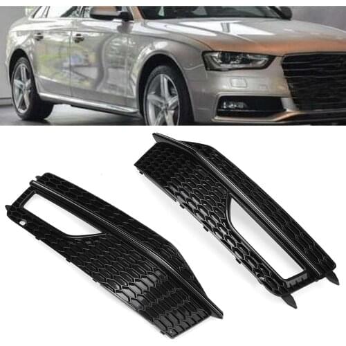 A4 B8 Car Front Grille Mesh Side Front Bumper Fog Light Grill Grille Cover For Audi A4 B8 2012-2015 S4 S-Line Facelift