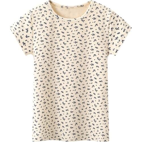 Casual Women Soft Cotton O Neck T-shirt 2021 Summer Fashion Ladies High Street Vintage T-shirt Female Printed Straight T-shirt