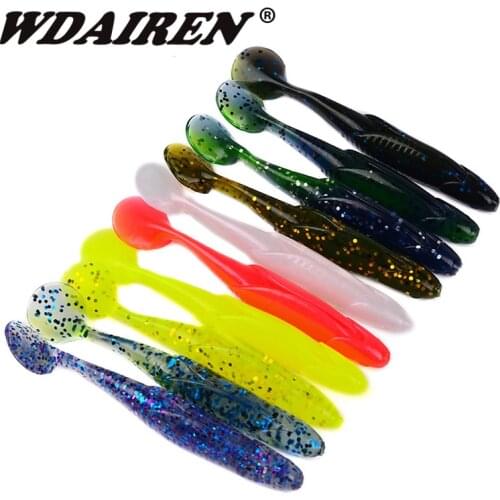 WDAIREN 90mm 6.2g 10pcs Wobblers Fishing Lures Easy Shiner Swimbaits Silicone Soft Bait Double Color Carp Artificial Soft Lure