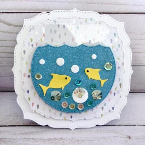 Cutting Dies Fishbowl Shaker Scrapbook Cardmaking DIY Paper Craft Metal Stencil