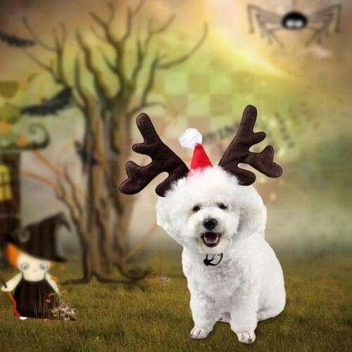 Christmas Pet Headband Deer Horn Hat Costume Dog Puppy Cat Cosplay Party Product