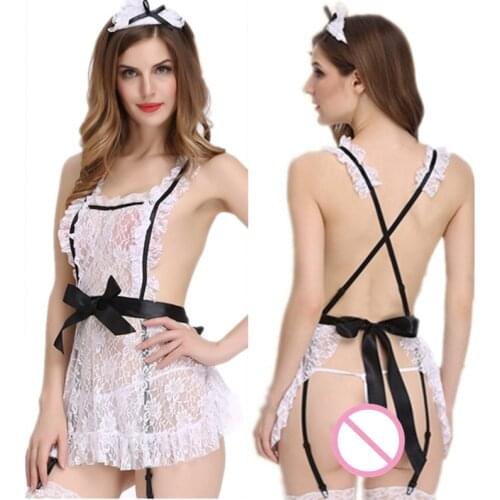 Sexy costumes Maid Cosplay women sexy lingerie nurse french maid dress hot lingerie sex skirt sets sexy underwear intimates