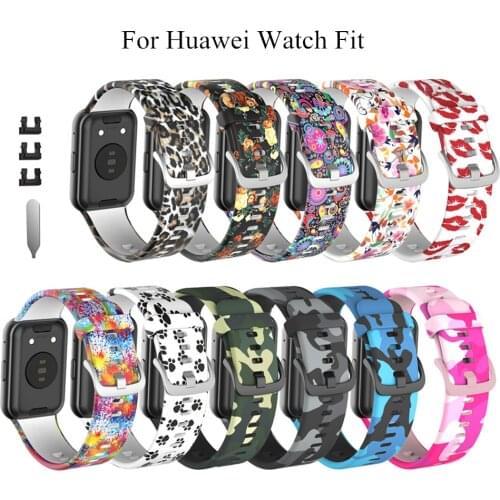Silicone Band For Huawei Watch Fit Wristband Replacement Colorful Printed Strap Watch Belt Bracelet For Huawei Fit Correa Access
