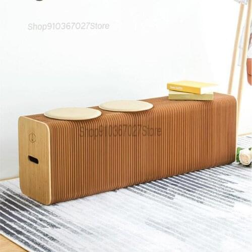Folding Telescopic Paper Stool Nordic Fashion Dining Table Stool Home Living Room Creative Furniture Multifunctional Bench