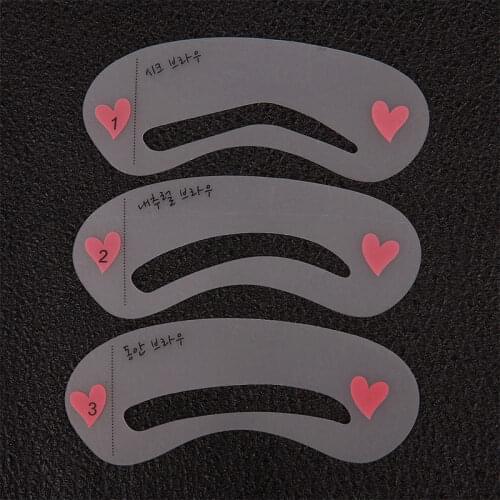 3pcs Grooming Eyebrow Stencil Set Makeup Brow Template Card Reusable DIY Drawing Eyebrow Template Guide Beauty Tools Accessories