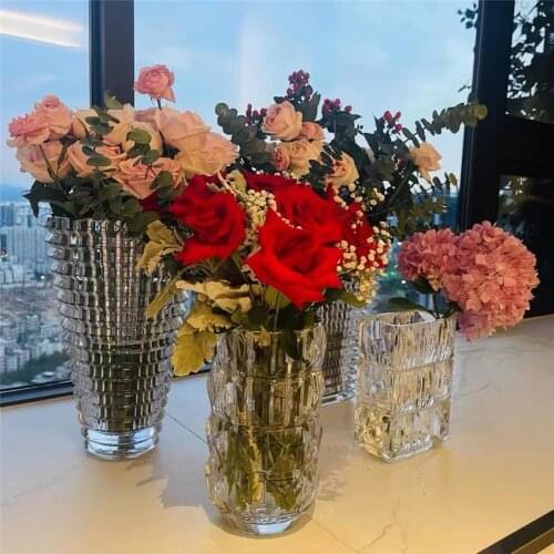 2021 Baccarat style glass vase unique rectangle round colourful crystal vase for home decor wedding gift crystal censer