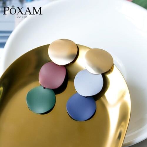 Vintage Round Long Drop Earrings 2019 For Women Fashion Geometric Metal Hanging Dangle Statement Earrings Female Jewelry Brincos