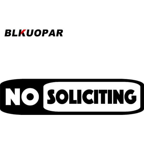 BLKUOPAR for No Soliciting With Border Car Stickers Sunscreen Decals Fashionable Vinyl Material Waterproof Suitcase Decor