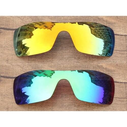 Vonxyz 2 Pieces Ruby Mirror & Jade Mirror Polarized Replacement Lenses for-Oakley Batwolf Frame