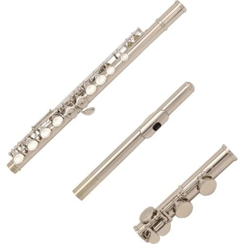 Flute high quality silver flute 211sl musical instrument copper plated silver flute 16 closed C and e key professional