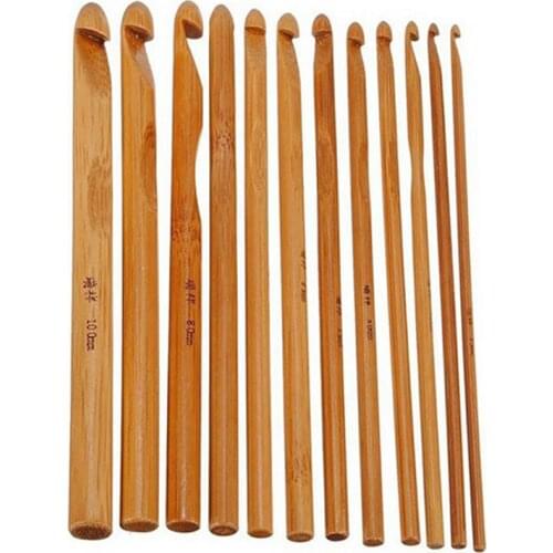 12pcs/set Bamboo Crochet Hook Knitting Needles Sewing Threads for Crochet For Knitting Tools For Knitting Yarn Craft Supplies