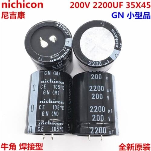 2PCS/10PCS 2200uf 200v Nichicon GN/GU 35x45mm 200V2200uF Snap-in PSU Capacitor