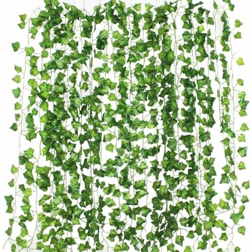 200cm Green Silk Artificial Hanging Ivy Leaf Simulation Plants Vines Leaves Diy For Home Bathroom Decoration Garden Party Decor