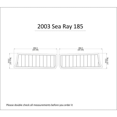 2003 Sea Ray 185 Bow Rider Swim Platform Pad Boat EVA Teak Decking 1/4" 6mm