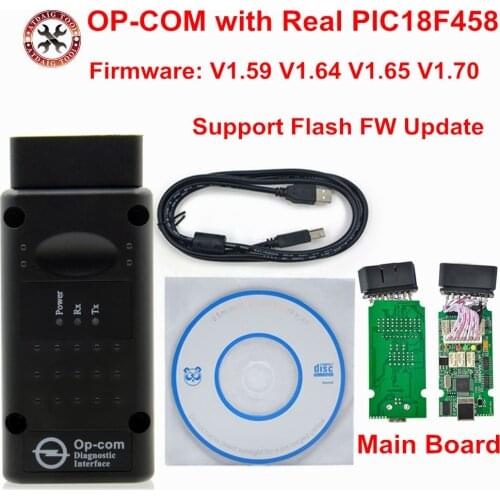 2018 Newest OPCOM V1.64 1.70 1.95 For Opel OBD2 Opel OP-COM Interface Scanner Diagnostic Tool With Real PIC18F458 Chip Free Ship