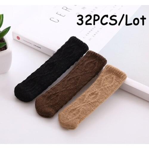 32pcs/lot Durable Knitted Socks For Chairs Chair Table Leg Sock Floor Protection Non-slip Table Legs Home Furniture Socks