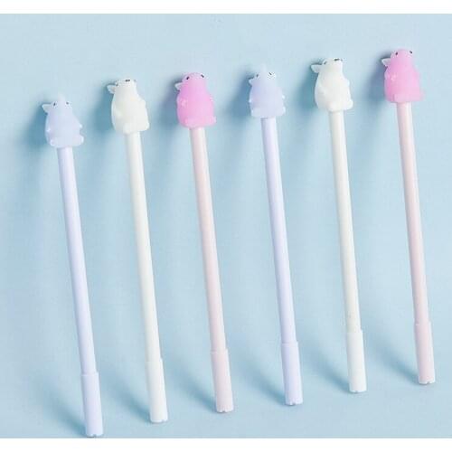 36PCS Cartoon Polar Bear Gel Pens Cute Stylish Pen Student Creative Stationery Kawaii School Supplies