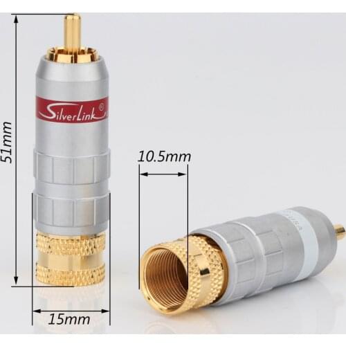 4pcs new brandSilverlink 24K gold plated RCA male adapter