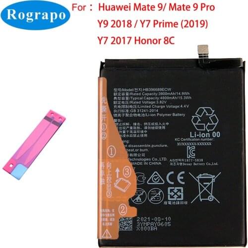 4000mAh Original HB396689ECW Replacement Battery For Huawei Mate 9 Mate9 MHA-L09H MHA-AL00 / 9 Pro LON-L29 Honor 8C Mobile Phone
