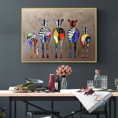 Abstract Zebra Wall Oil Paintings Oil canvas posters and wall prints for living room art paintings