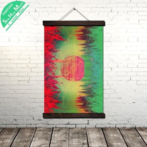 Glitch Art Abstract Vaporwave Poster Modern Wall Art Print Pop Art Print Picture And Poster Hanging Scroll Canvas Painting Frame