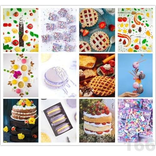 5d Cake Gourmet Square/round Diamond Embroidery Ice Cream Diamond Painting Home Decoration Mosaic Christmas Gift