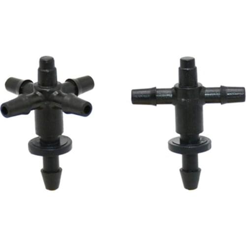 1/8" 4-way Arrow Dropper Cross Connector Water Splitter 3/5 Hose Drip Irrigation System Garden Tools Greenhouse Adapter