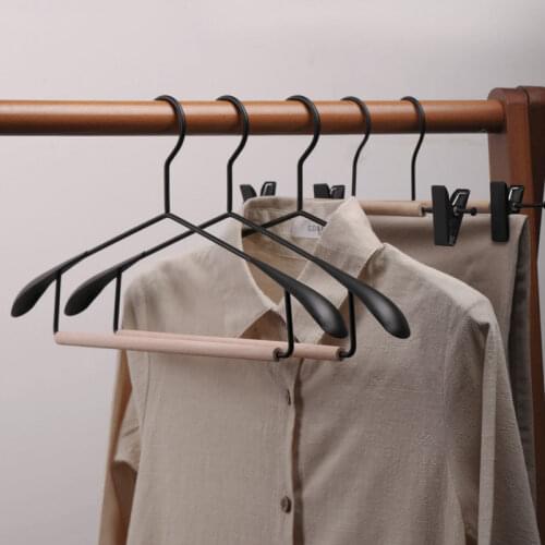 Fashionable Wooden Metal Iron Nordic Clothes Coat Hangers Wardrobe Closet Hanger for Pants Hanger