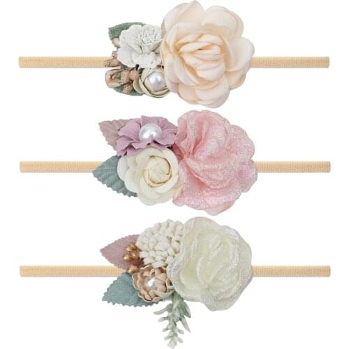 Hair Accessories Lovely Baby Headband Kids Nylon Elastic Soft Hair Bands Handmade girls Hair Accessories Elastic Head Bands