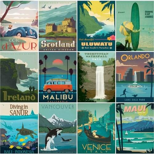 EverShine 5D DIY Diamond Painting City Cross Stitch Kits Diamond Embroidery Landscape Full Drill Square Mosaic Room Decor Art