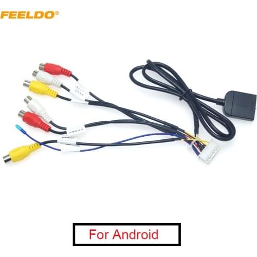FEELDO 1PC 20-pin Extended Interface RCA AUX-IN/OUT Cable With SIM Slot For Android Head Unit Stereo #MX6345