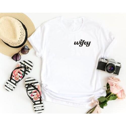 Wifey Gift For Bride Cute Wifey Shirt Gift For Just Married Women Bachelorette Party T-Shirt Aesthetic 100%Cotton O Neck y2k top