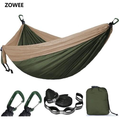 2-3 Person Solid Color Parachute Hammock Camping Survival garden swing Leisure travel Portable Hammock for outdoor furniture