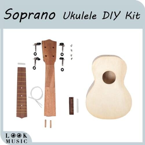 21'' Soprano Ukulele DIY Kit Unfinished Hawaii Guitar Ukulele Handwork SET
