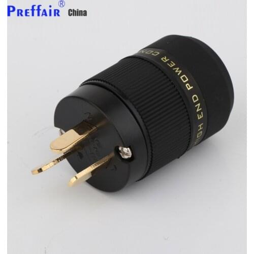 HI Fi Gold plated AU NZ CN HIFI POWER CONNECTOR Hi-End Rhodium Plated AU Mains Power Plug Male Copper Connector Cable Cord 3 Pin
