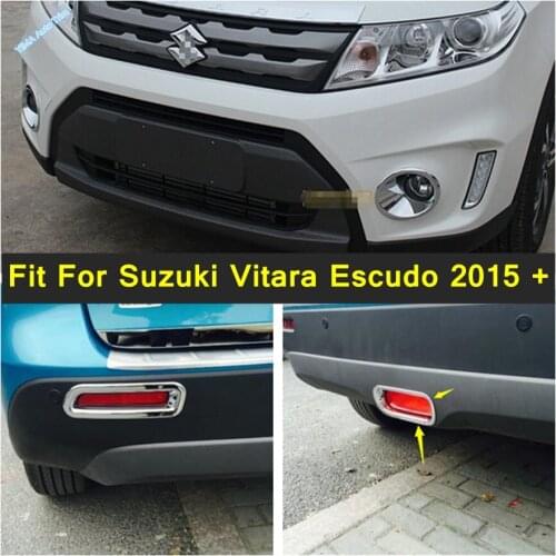 Lapetus Accessories Chrome Front Head Face Fog Lights Lamp Cover Trim 2 Pcs Fit For Suzuki Vitara Escudo 2015 2016 2017 2018 ABS