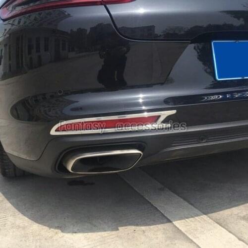 Chrome Rear Tail Fog Light Lamp Cover Trim 2pcs for Porsche Panamera 2017 - 2018 car accessories